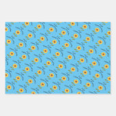 Gele zonnebloem verjaardag schattig botanisch cade inpakpapier vel (Voorkant)