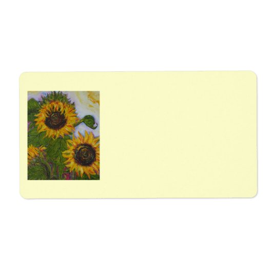 Gele zonnebloem Verzendlabel (Voorkant)