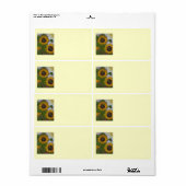 Gele zonnebloem Verzendlabel (Full Sheet)