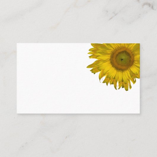 Gele zonnebloem visitekaartje (Achterkant)