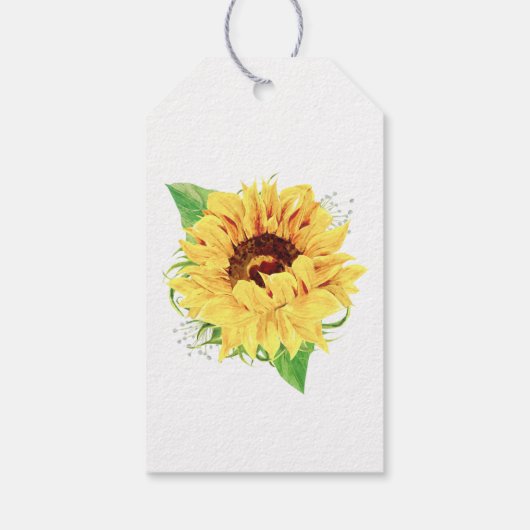 Gele zonnebloem Vrijgezellenfeest Dank u wel Cadeaulabel (Achterkant)