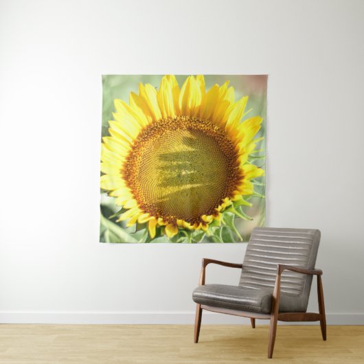 Gele zonnebloem wandkleed (In Situ (horizontaal))