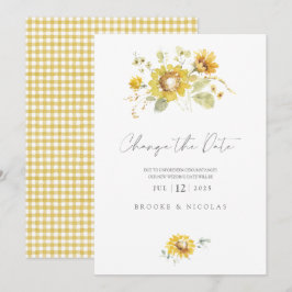 Gele Zonnebloem Watercolor Trouw Verandering Feestdagenkaart