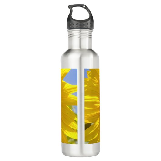 Gele zonnebloem waterfles (Achterkant)