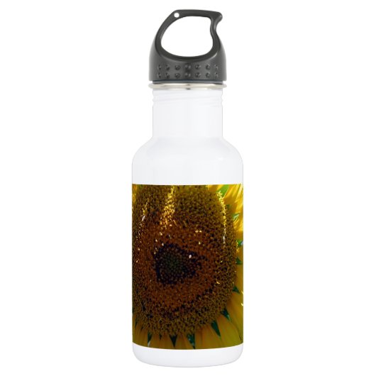 Gele zonnebloem waterfles (Voorkant)