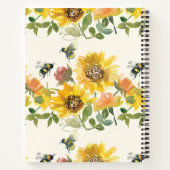 Gele zonnebloem Waterverf Aangepast recept Notitieboek (Achterkant)