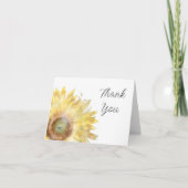 Gele zonnebloem Waterverf Dank u wel Bedankkaart (Voorkant)