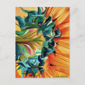 Gele zonnebloem waterverf, origineel kunstschilder briefkaart (Voorkant)