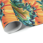 Gele zonnebloem waterverf, origineel kunstschilder cadeaupapier (Rol Hoek)