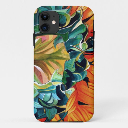 Gele zonnebloem waterverf, origineel kunstschilder Case-Mate iPhone case (Achterkant)