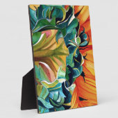 Gele zonnebloem waterverf, origineel kunstschilder fotoplaat (Zijkant)