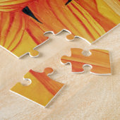 Gele zonnebloem waterverf, origineel kunstschilder legpuzzel (Zijkant)