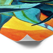 Gele zonnebloem waterverf, origineel kunstschilder poster (Hoek)