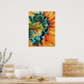 Gele zonnebloem waterverf, origineel kunstschilder poster (Keuken)