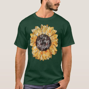 Gele zonnebloem, waterverf, schattig, zon, bloem t-shirt