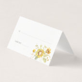 Gele Zonnebloem Waterverf Weddenschap Kaart (Voorkant)