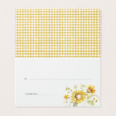 Gele Zonnebloem Waterverf Weddenschap Kaart (Buitenkant ongevouwen)