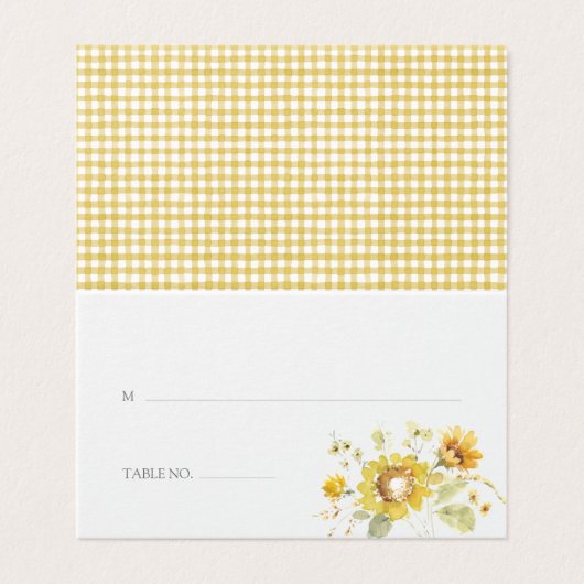 Gele Zonnebloem Waterverf Weddenschap Kaart (Buitenkant ongevouwen)