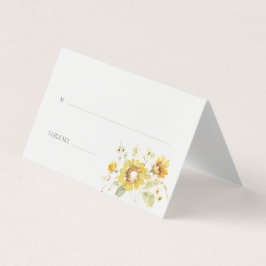 Gele Zonnebloem Waterverf Weddenschap Kaart