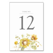 Gele Zonnebloem Waterverf Weddenschap Kaart (Voorkant)