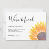 Gele zonnebloem We zijn verhuisd Aankondiging (Voorkant)