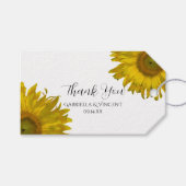 Gele Zonnebloem Weddenschap Dank je wel Cadeaulabel (Voorkant (Horizontaal))