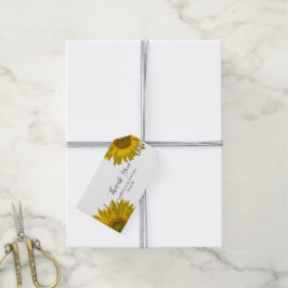 Gele Zonnebloem Weddenschap Dank je wel Cadeaulabel