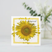 Gele zonnebloem Weduwrepeater Dinner Kaart (Staand voorkant)