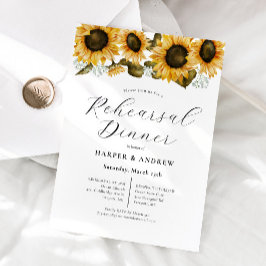 Gele zonnebloem Weduwrepeater Dinner Kaart