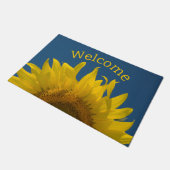 Gele zonnebloem Welkomstwoord Deurmat (Schuin)
