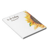 Gele Zonnebloem Wit om vandaag te doen Notitieblok (Schuin)