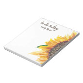 Gele Zonnebloem Wit om vandaag te doen Notitieblok (Linkerzijde)