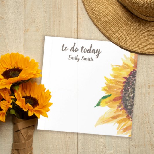 Gele Zonnebloem Wit Te Doen Vandaag Notitieblok