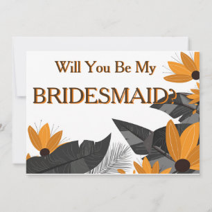 Gele Zonnebloem... zal je mijn Bridesmaid-uitnodig Kaart