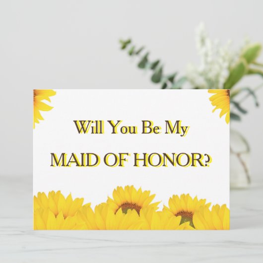 Gele Zonnebloem... zal je mijn erfgenaam zijn. Kaart (Staand voorkant)