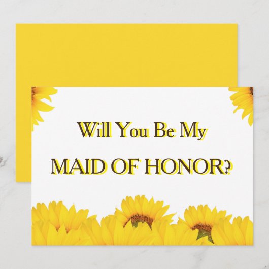 Gele Zonnebloem... zal je mijn erfgenaam zijn. Kaart (Voorkant / Achterkant)