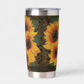 Gele Zonnebloem Ziel Geïsoleerde Drinkbeker (Links)