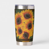 Gele Zonnebloem Ziel Geïsoleerde Drinkbeker (Achterkant)