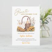 Gele Zonnebloem Zomer Picknick Vrijgezellenfeest Kaart (Staand voorkant)