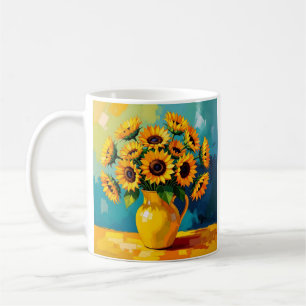 Gele zonnebloemen Aangepast Koffiemok