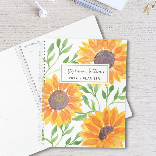 Gele zonnebloemen Aangepast Planner