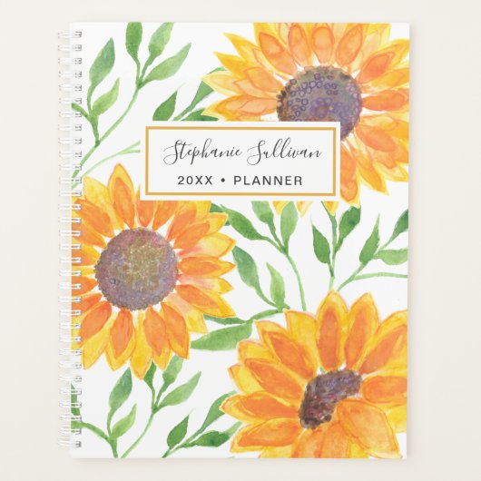 Gele zonnebloemen Aangepast Planner (Voorkant)