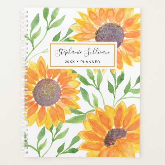 Gele zonnebloemen Aangepast Planner (Voorkant)