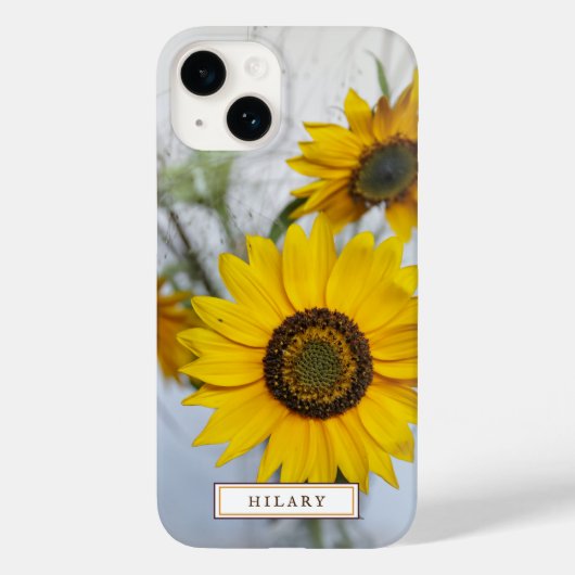 Gele zonnebloemen Aangepaste iPhone Case (Achterkant)