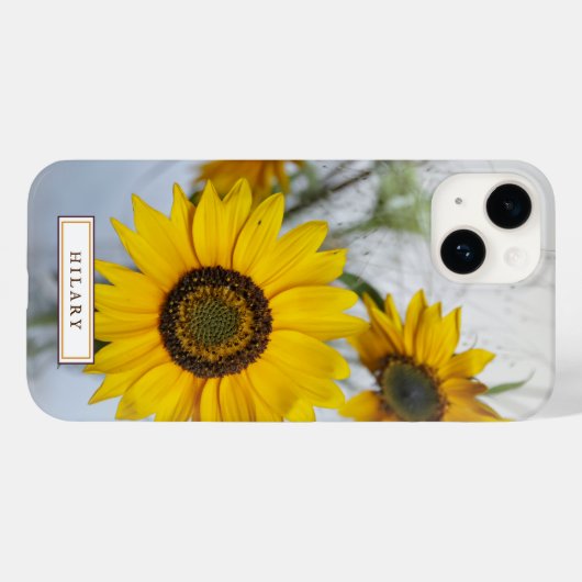 Gele zonnebloemen Aangepaste iPhone Case (Achterkant (horizontaal))