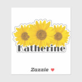 Gele Zonnebloemen Aangepaste naam Sticker (Vel)