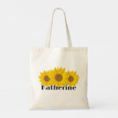 Gele Zonnebloemen Aangepaste naam Tote Bag (Achterkant)