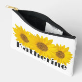 Gele Zonnebloemen Aangepaste naam Wit Etui (Open)