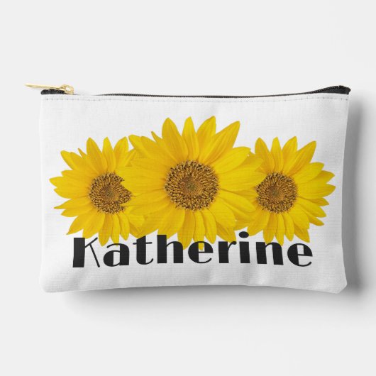 Gele Zonnebloemen Aangepaste naam Wit Etui (Voorkant)