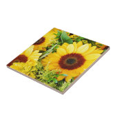 Gele zonnebloemen afdrukken tegeltje (Zijkant)